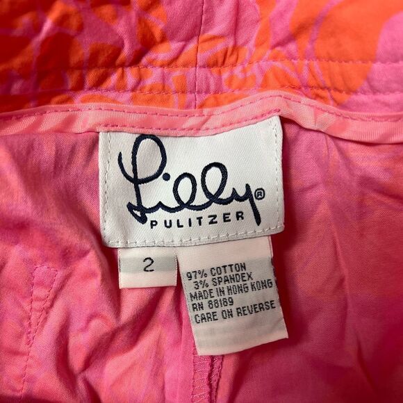 Lilly Pulitzer Pink and Orange Capri Pant Size 2 - Picture 3 of 7